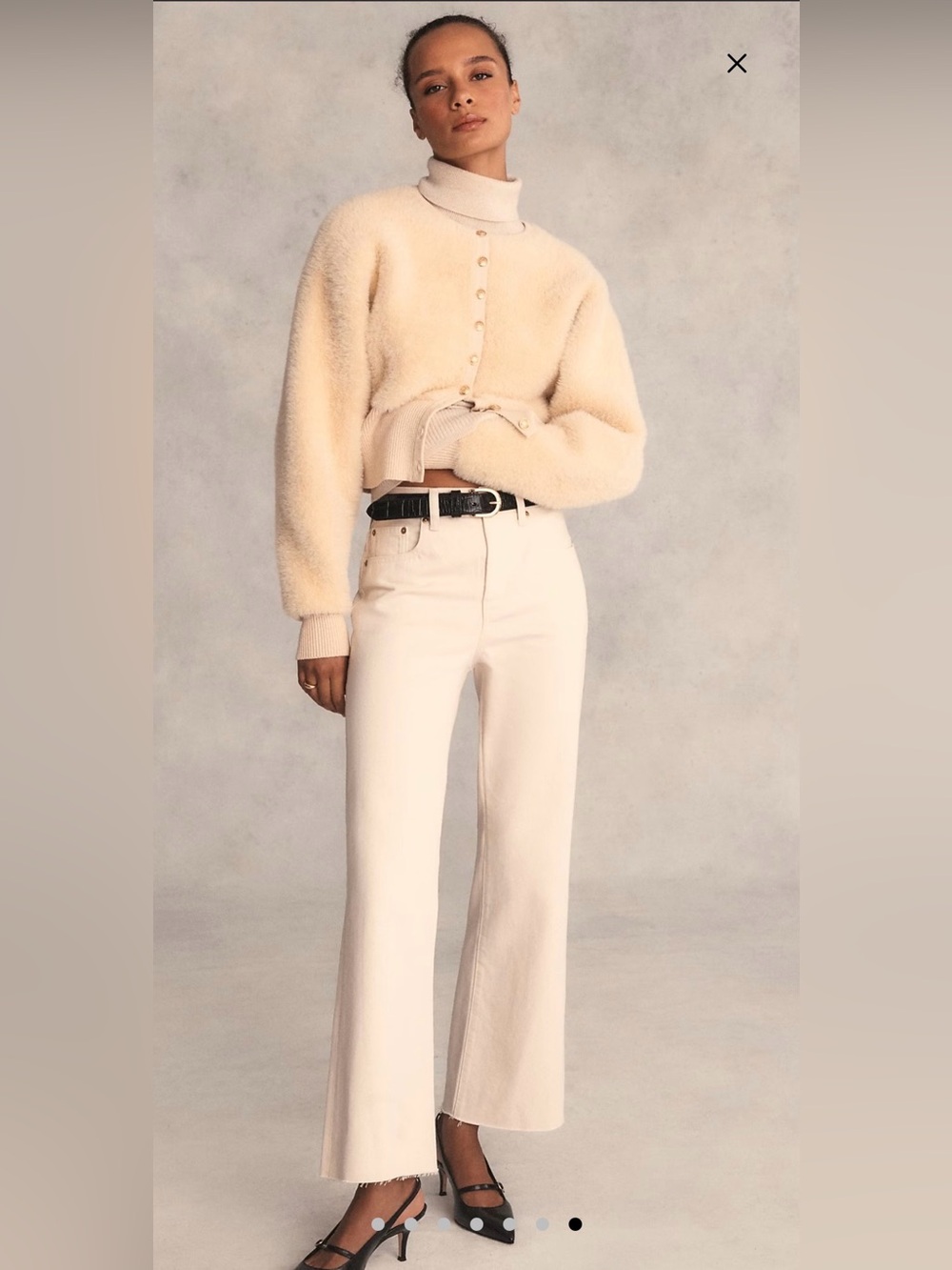 J. Crew Cream Wide-Leg Jeans